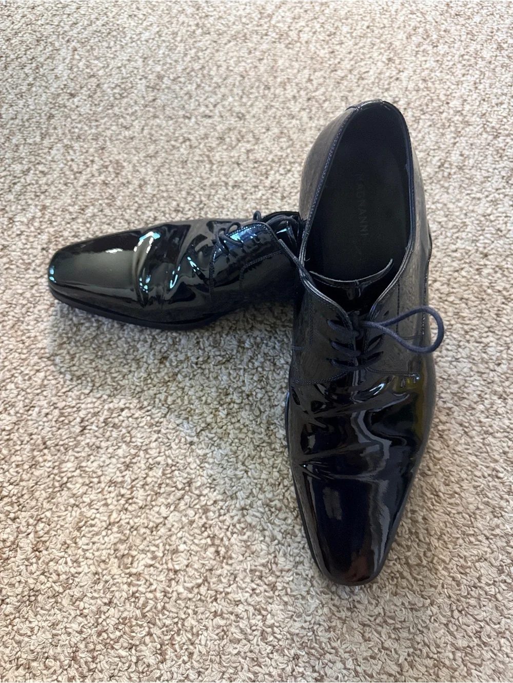 Magnanni Black Patent Leather Tuxedo Shoes Men’s 11.5